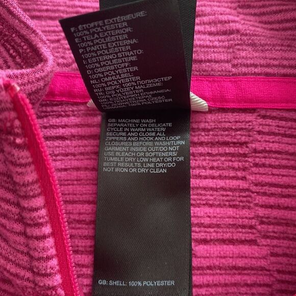 The North Face pink sz L fleece 1/4 zip excellent pre owned condition - Picture 7 of 7